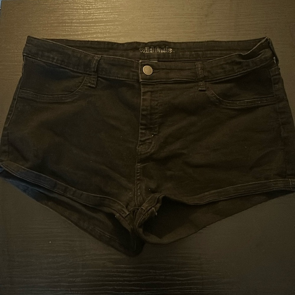 Wild Fable High Rise Cuffed Denim Shorts Black Size 16